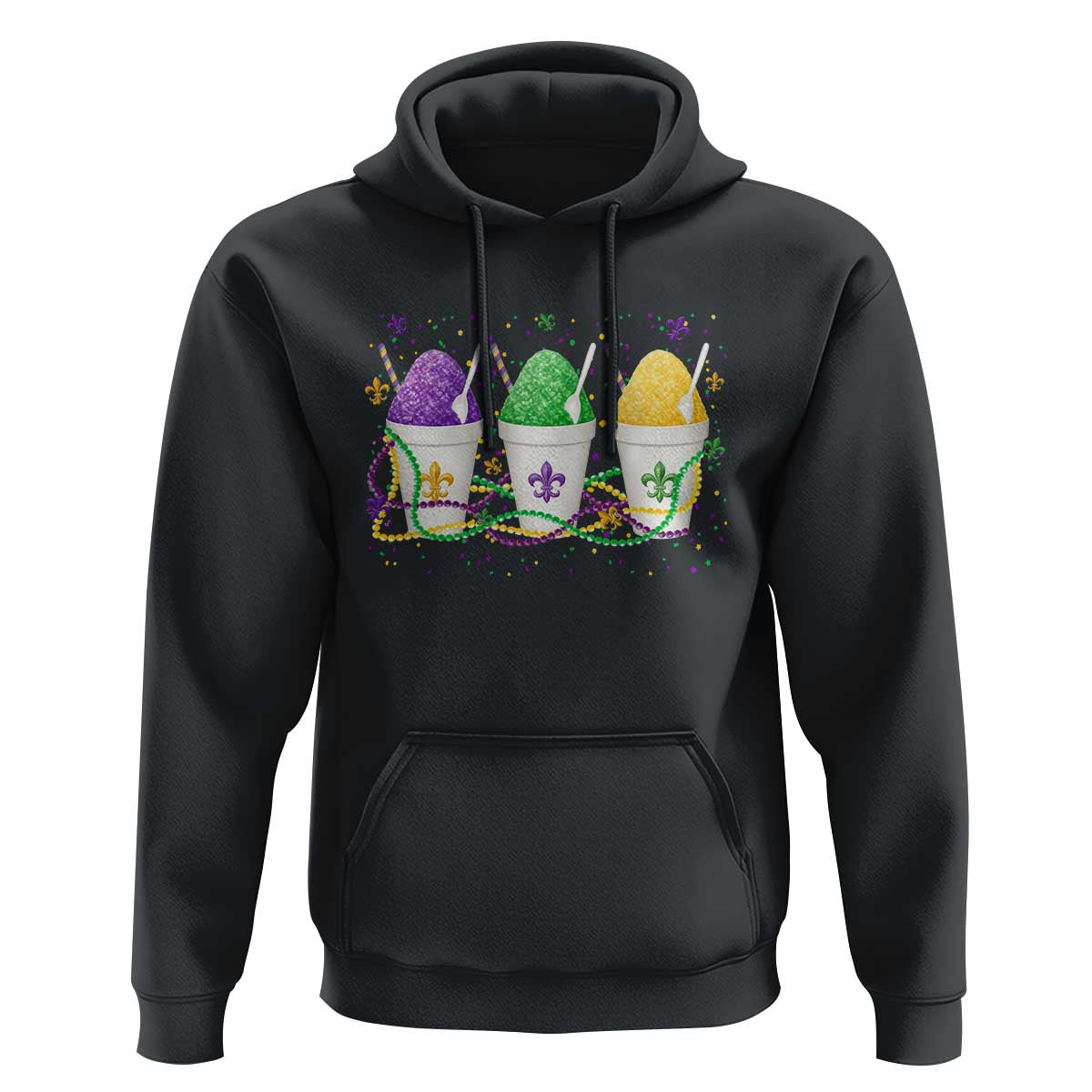 Funny Mardi Gras Snowballs Fat Tuesday Carnival Beads Hoodie
