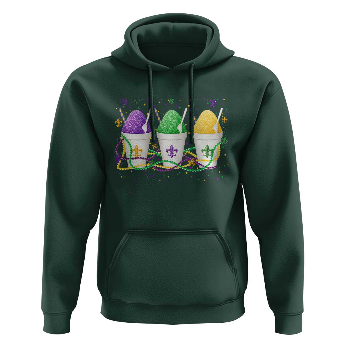 Funny Mardi Gras Snowballs Fat Tuesday Carnival Beads Hoodie
