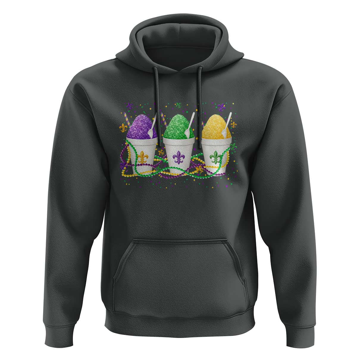 Funny Mardi Gras Snowballs Fat Tuesday Carnival Beads Hoodie