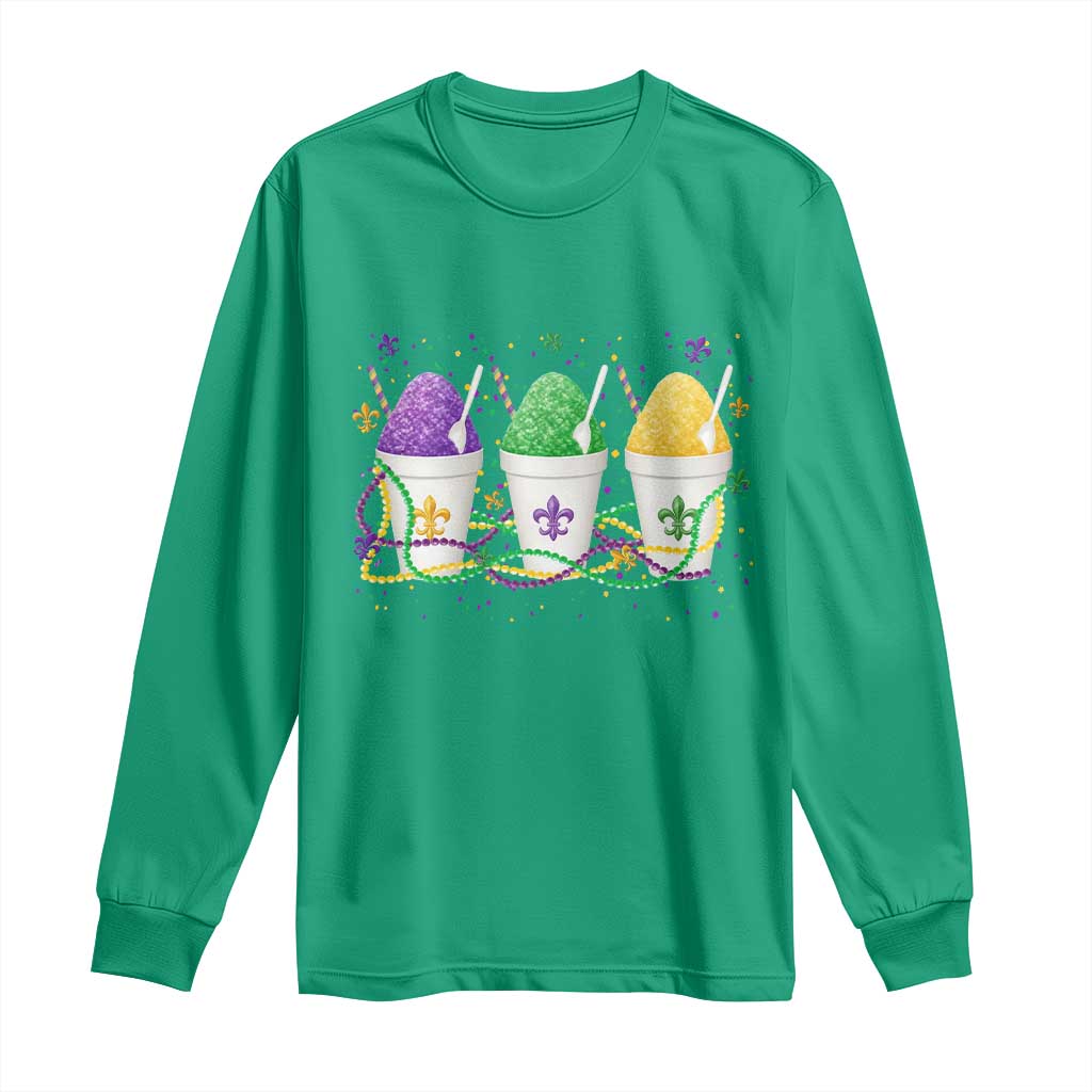 Funny Mardi Gras Snowballs Fat Tuesday Carnival Beads Long Sleeve Shirt
