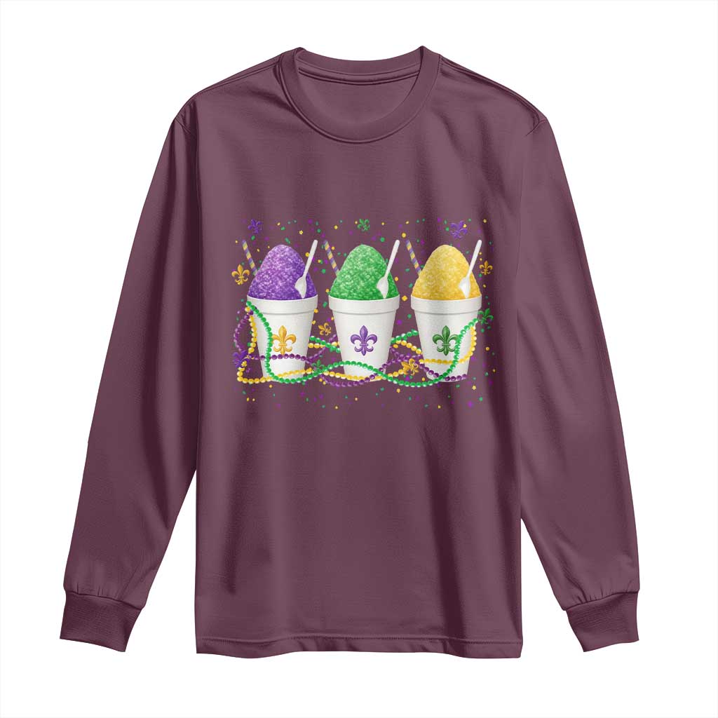Funny Mardi Gras Snowballs Fat Tuesday Carnival Beads Long Sleeve Shirt