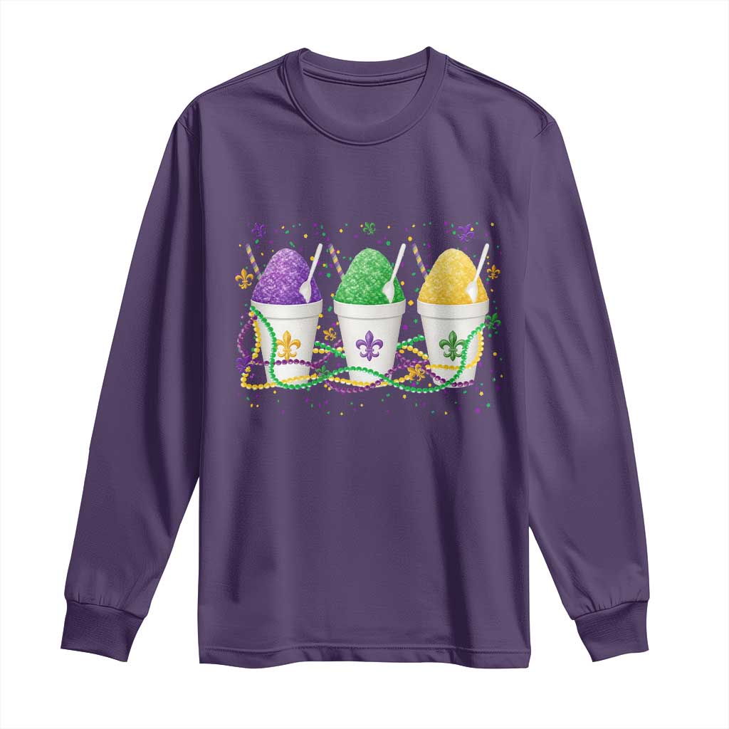 Funny Mardi Gras Snowballs Fat Tuesday Carnival Beads Long Sleeve Shirt