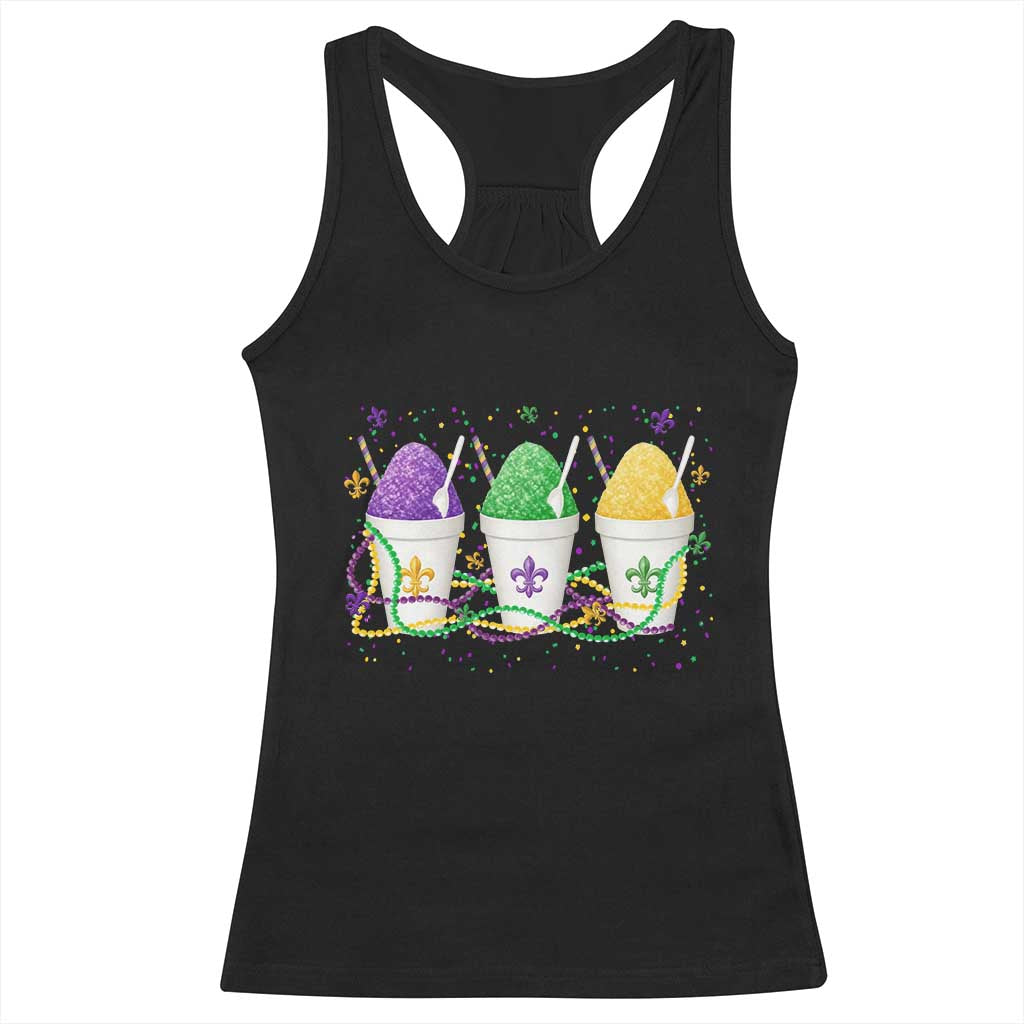 Funny Mardi Gras Snowballs Fat Tuesday Carnival Beads Racerback Tank Top