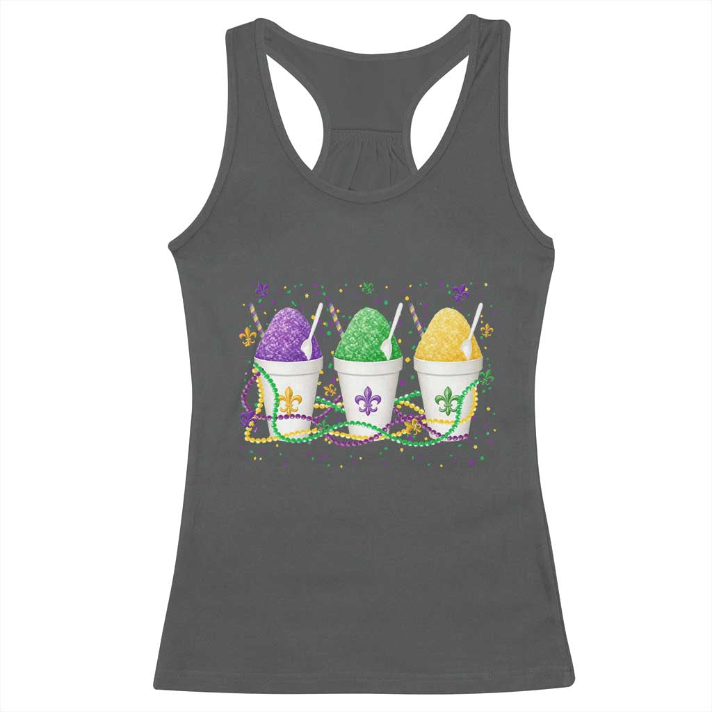 Funny Mardi Gras Snowballs Fat Tuesday Carnival Beads Racerback Tank Top