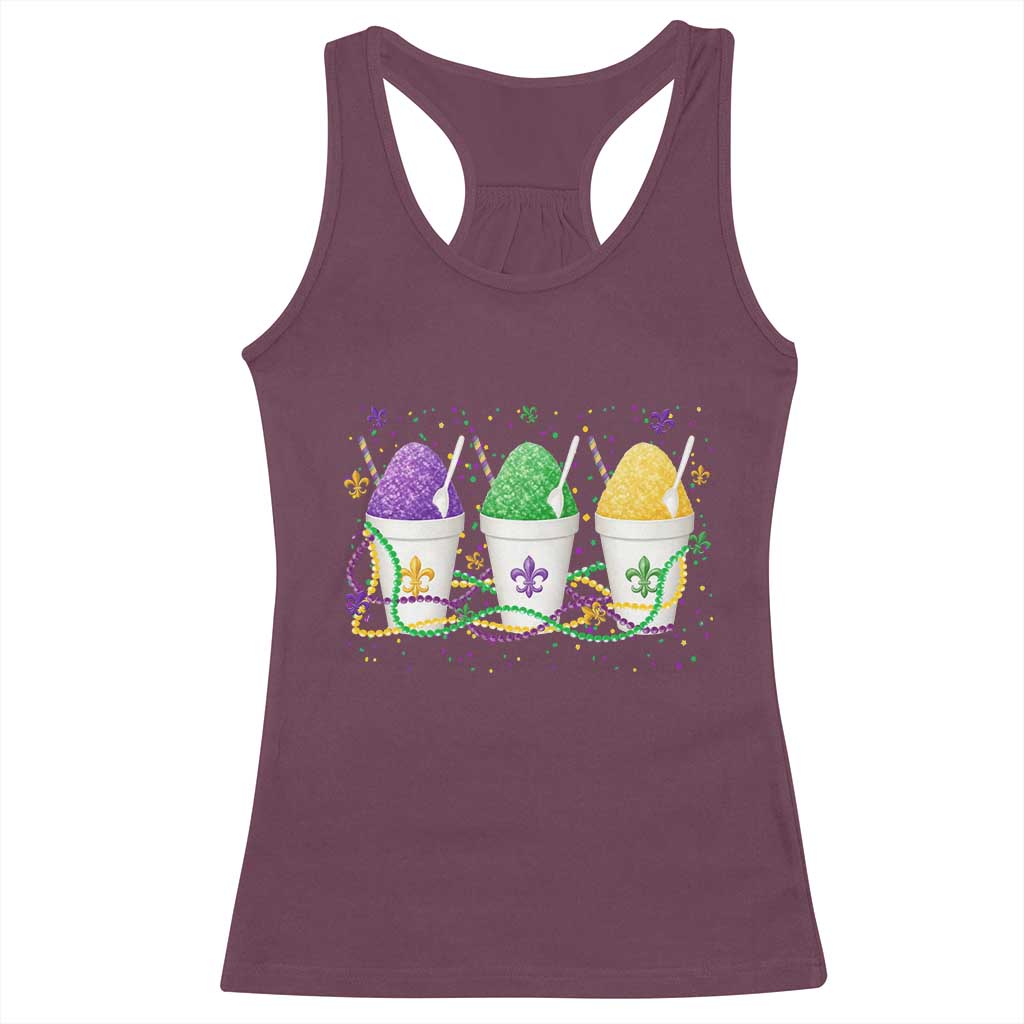 Funny Mardi Gras Snowballs Fat Tuesday Carnival Beads Racerback Tank Top
