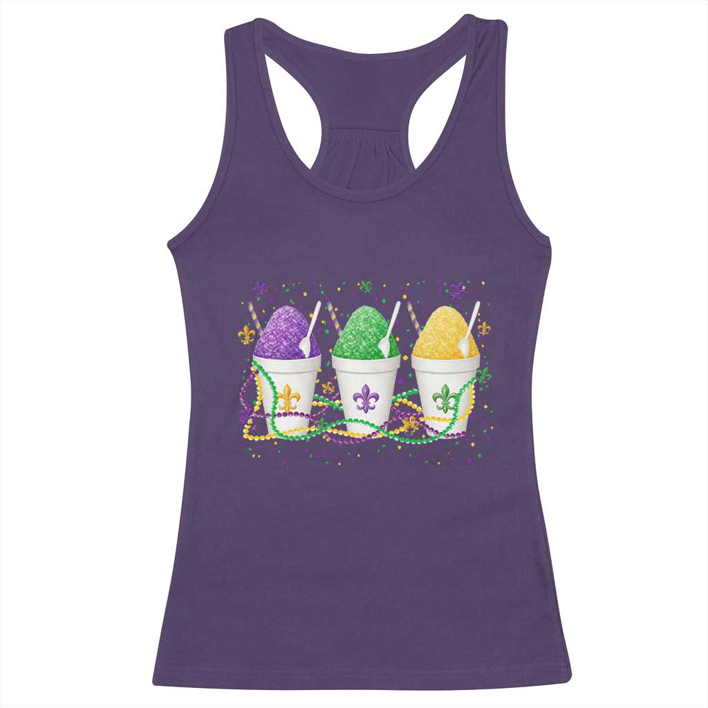 Funny Mardi Gras Snowballs Fat Tuesday Carnival Beads Racerback Tank Top