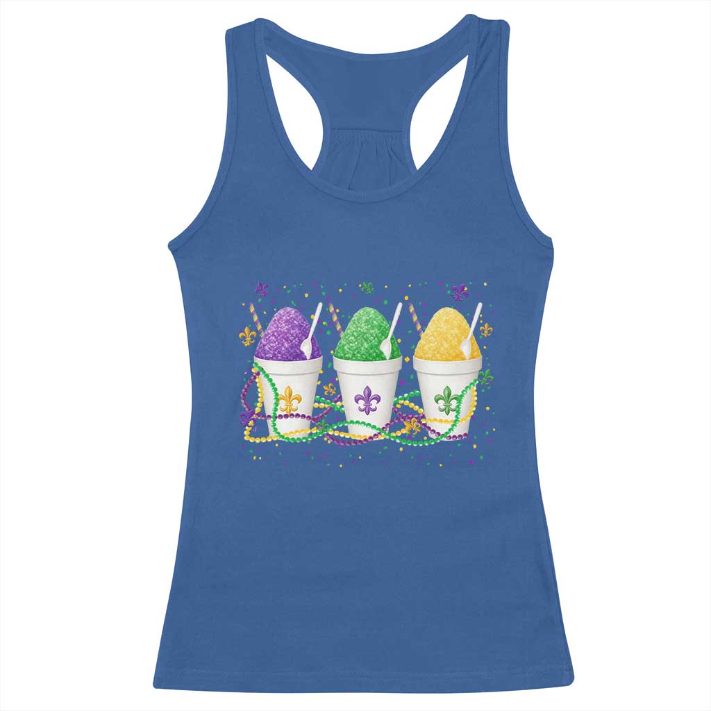 Funny Mardi Gras Snowballs Fat Tuesday Carnival Beads Racerback Tank Top