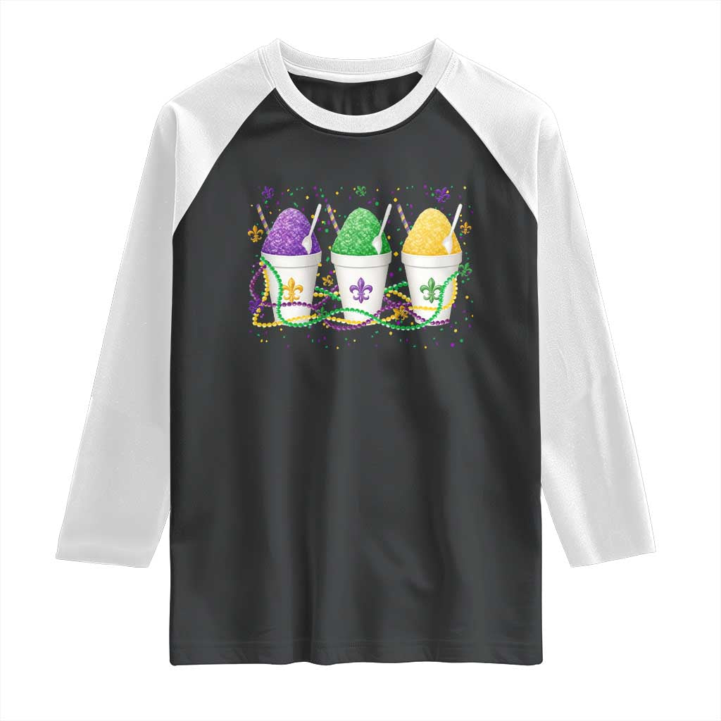 Funny Mardi Gras Snowballs Fat Tuesday Carnival Beads Raglan Shirt