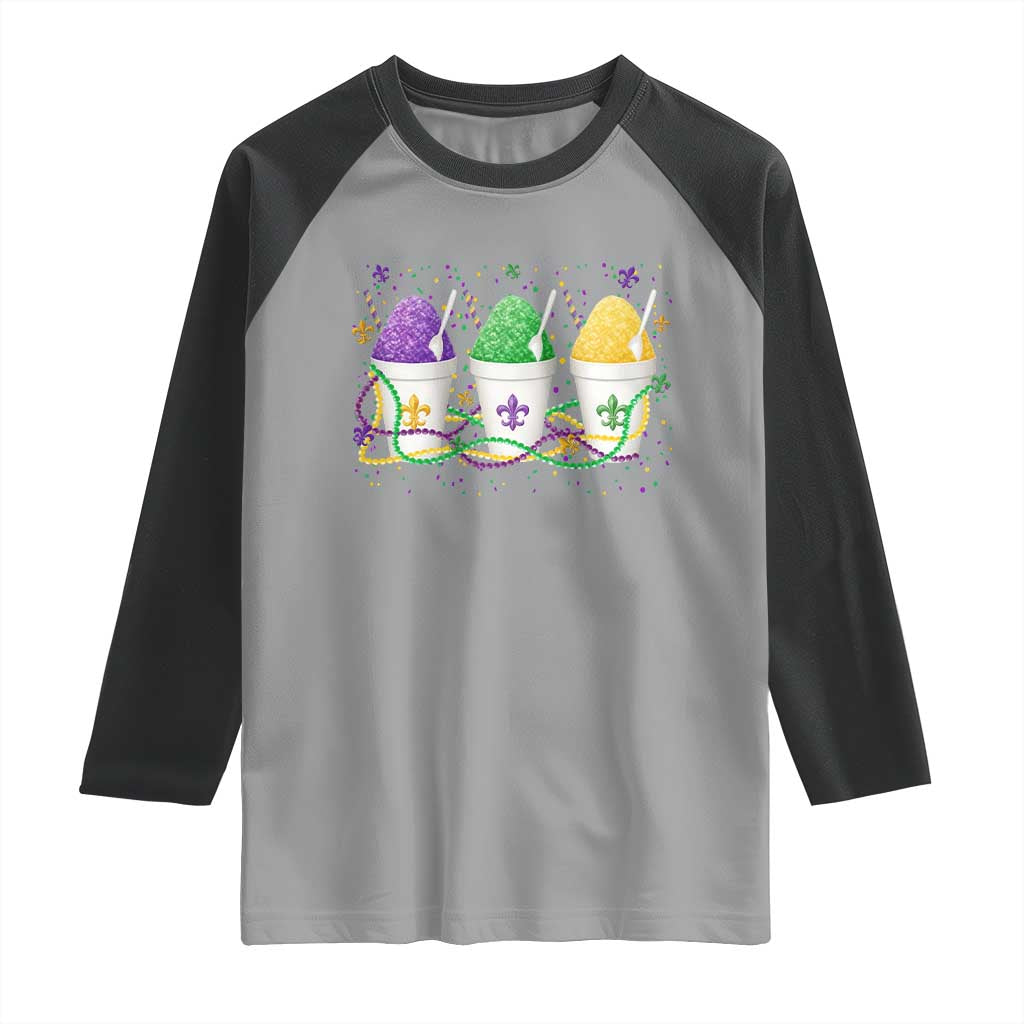 Funny Mardi Gras Snowballs Fat Tuesday Carnival Beads Raglan Shirt