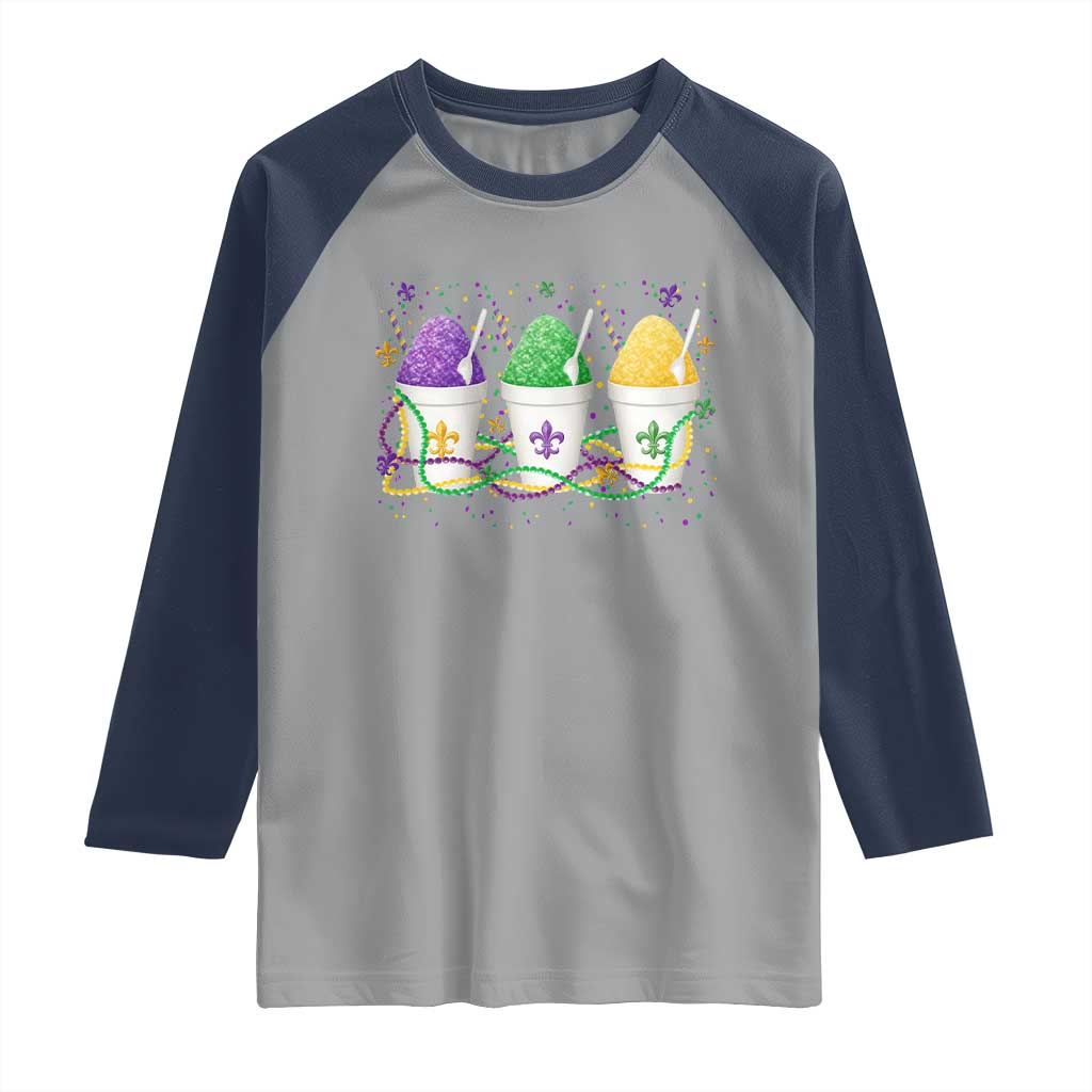Funny Mardi Gras Snowballs Fat Tuesday Carnival Beads Raglan Shirt