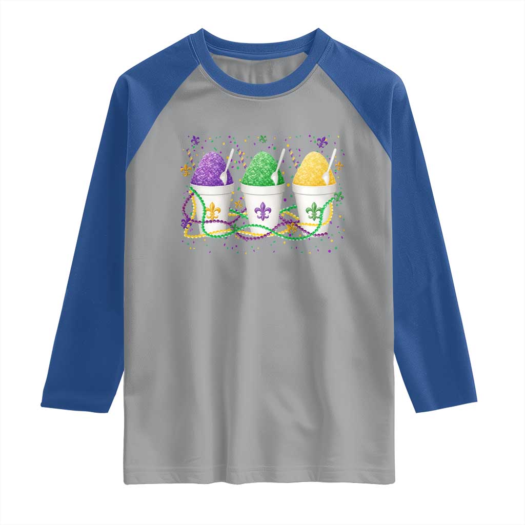 Funny Mardi Gras Snowballs Fat Tuesday Carnival Beads Raglan Shirt