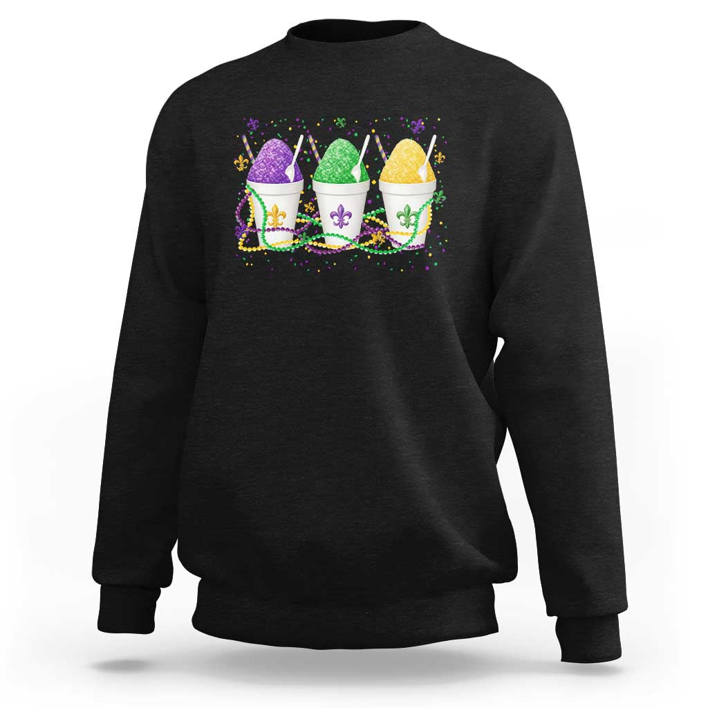 Funny Mardi Gras Snowballs Fat Tuesday Carnival Beads Sweatshirt