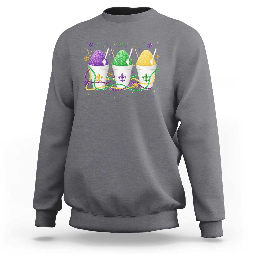 Funny Mardi Gras Snowballs Fat Tuesday Carnival Beads Sweatshirt