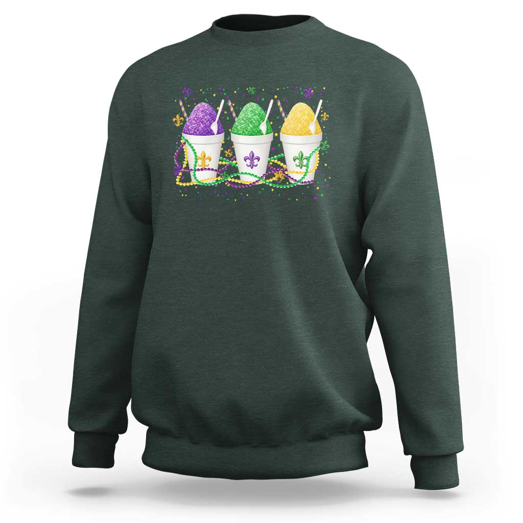 Funny Mardi Gras Snowballs Fat Tuesday Carnival Beads Sweatshirt
