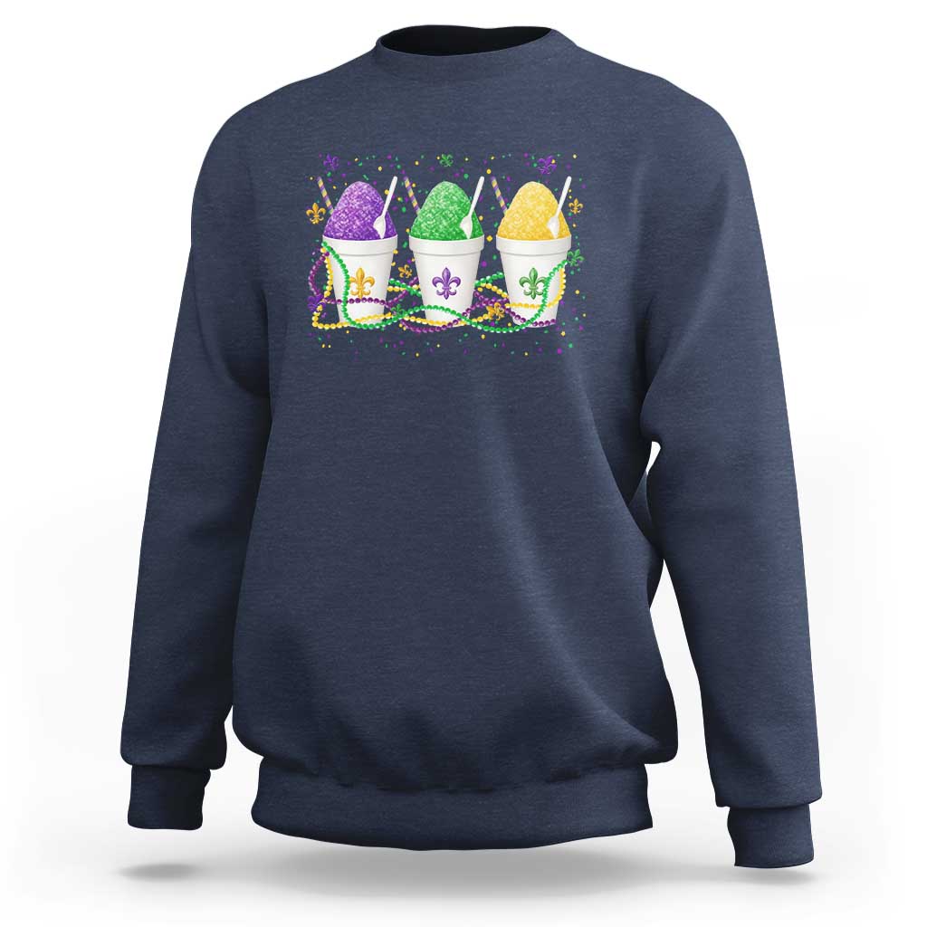 Funny Mardi Gras Snowballs Fat Tuesday Carnival Beads Sweatshirt