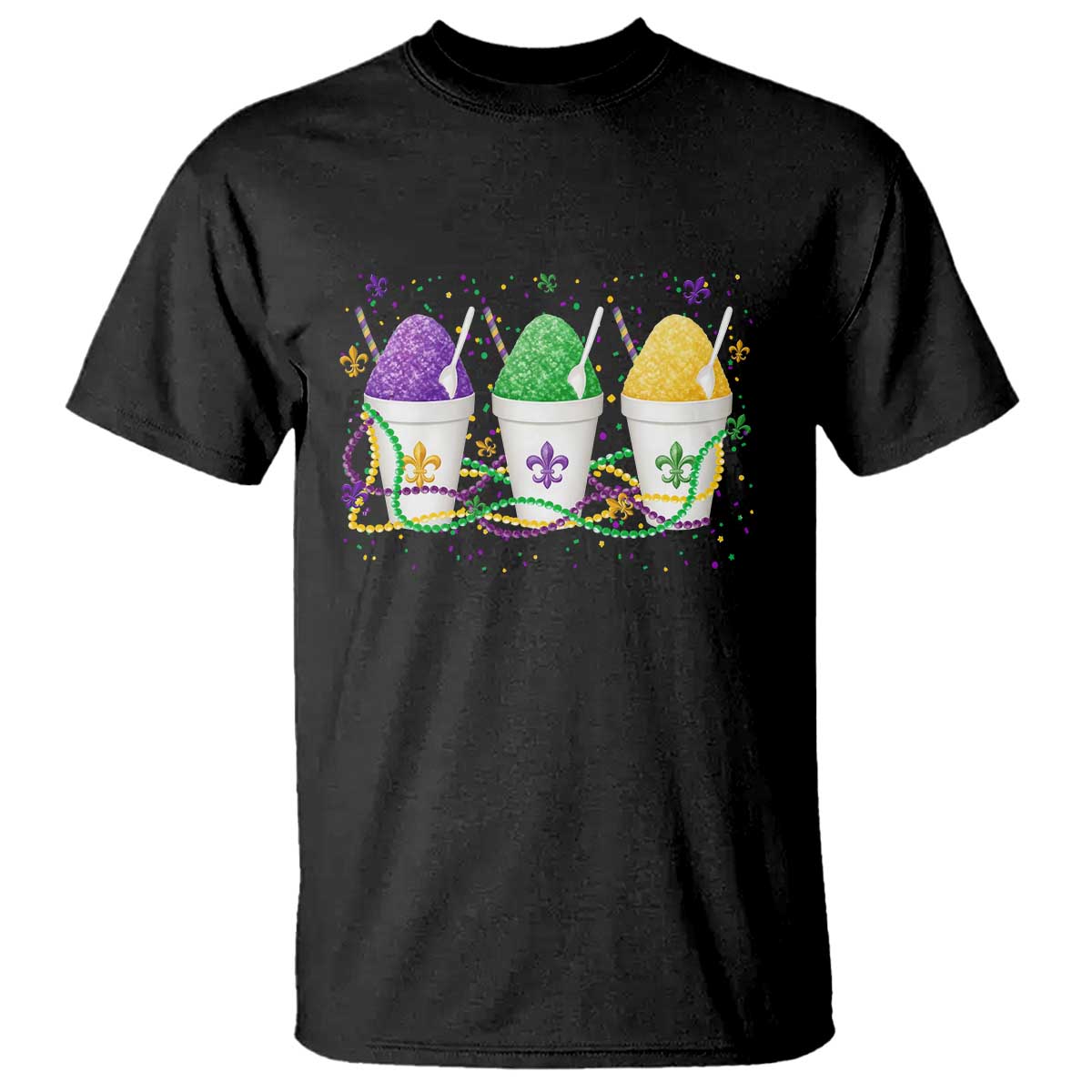 Funny Mardi Gras Snowballs Fat Tuesday Carnival Beads T Shirt