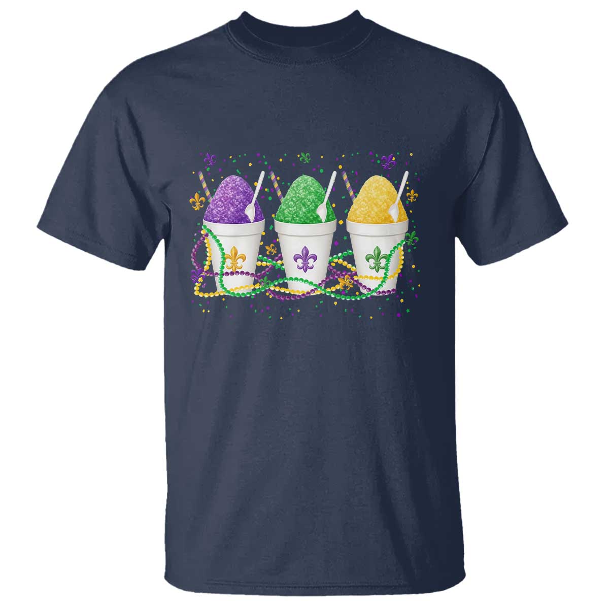 Funny Mardi Gras Snowballs Fat Tuesday Carnival Beads T Shirt