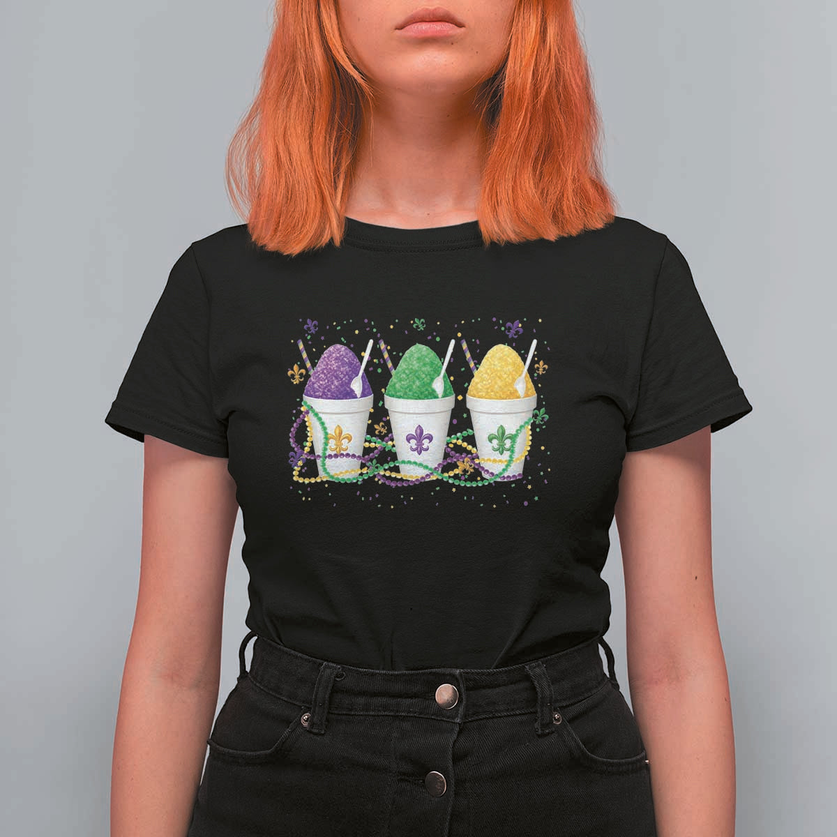 Funny Mardi Gras Snowballs Fat Tuesday Carnival Beads T Shirt For Women