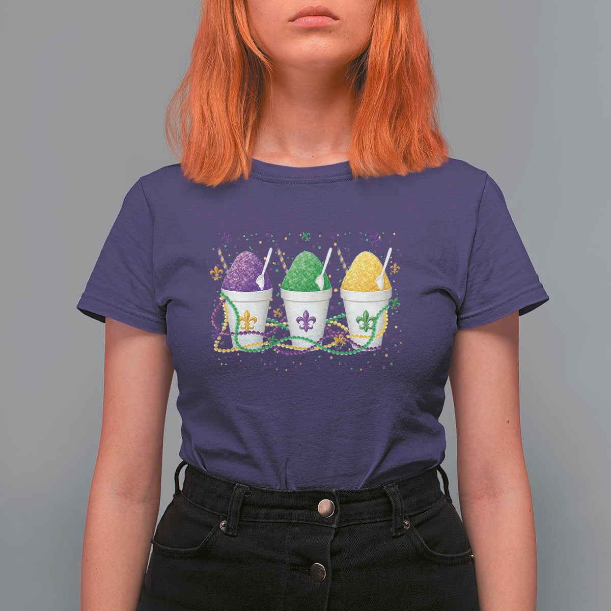 Funny Mardi Gras Snowballs Fat Tuesday Carnival Beads T Shirt For Women