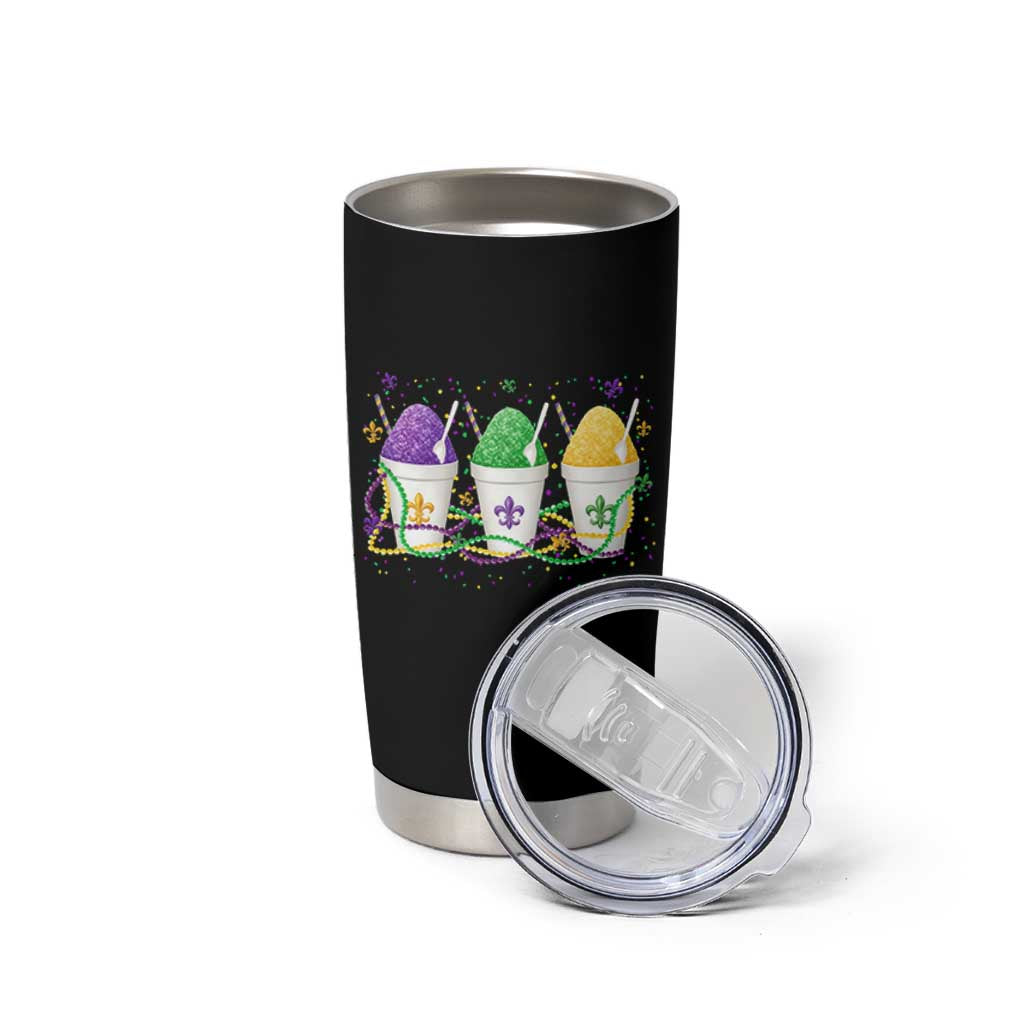 Funny Mardi Gras Snowballs Fat Tuesday Carnival Beads Tumbler Cup