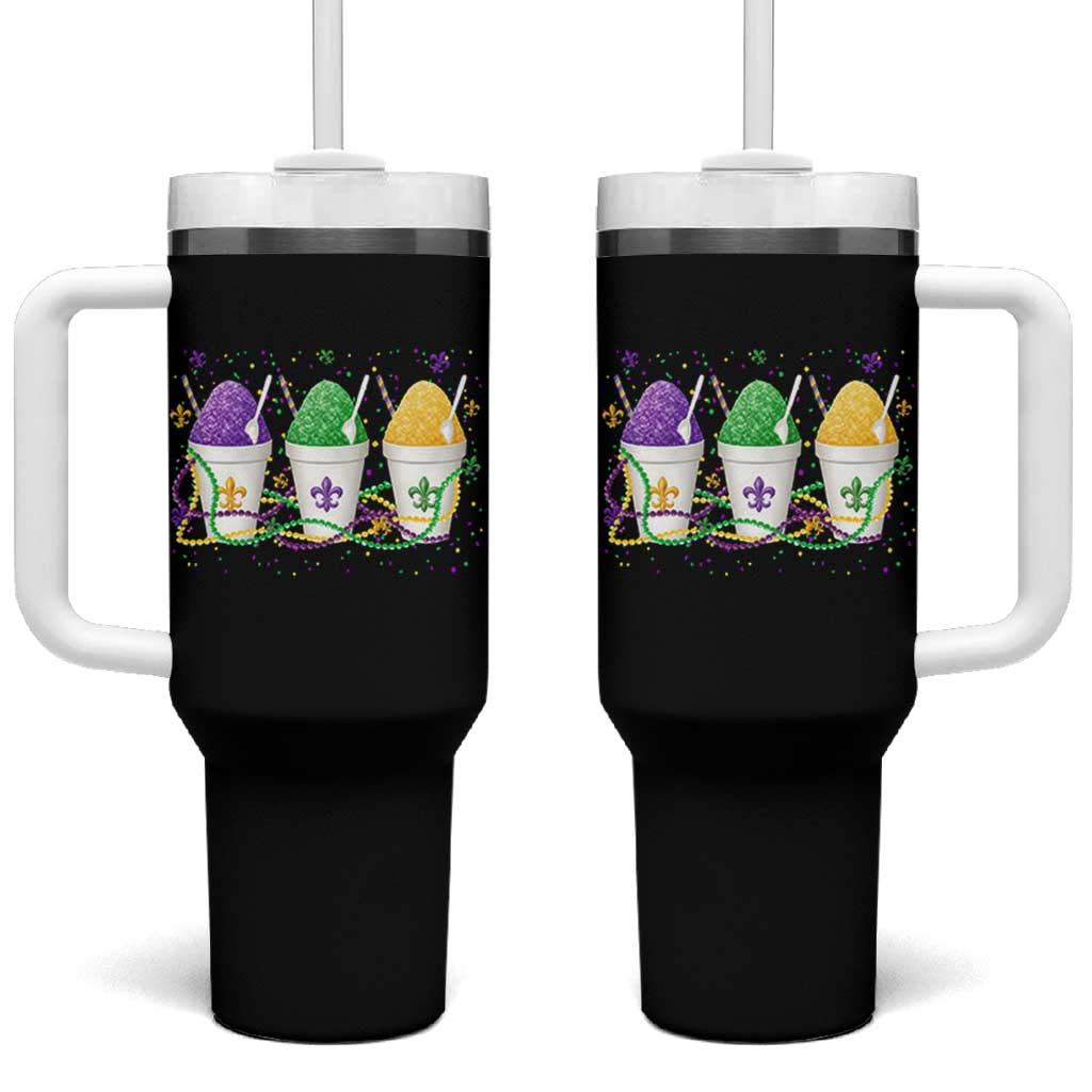 Funny Mardi Gras Snowballs Fat Tuesday Carnival Beads Tumbler With Handle