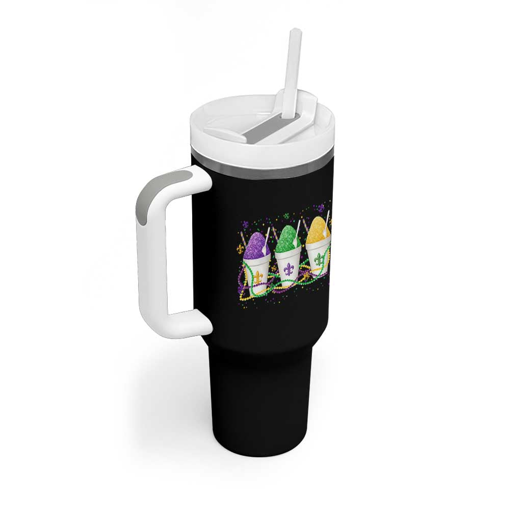 Funny Mardi Gras Snowballs Fat Tuesday Carnival Beads Tumbler With Handle