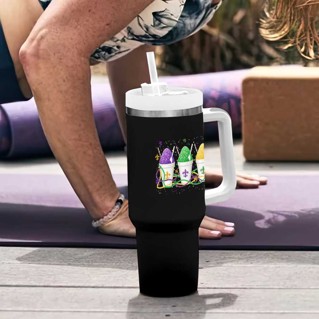 Funny Mardi Gras Snowballs Fat Tuesday Carnival Beads Tumbler With Handle