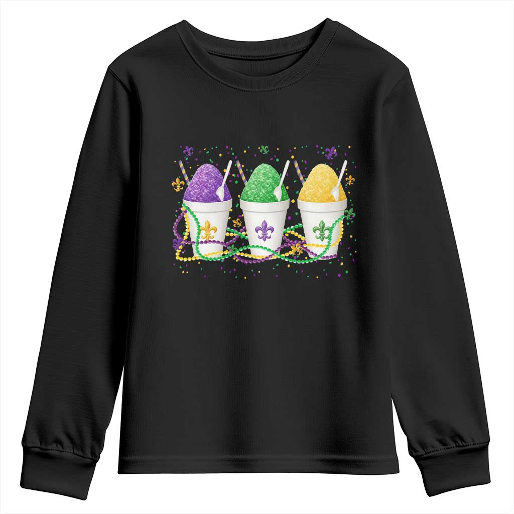 Funny Mardi Gras Snowballs Fat Tuesday Carnival Beads Youth Sweatshirt