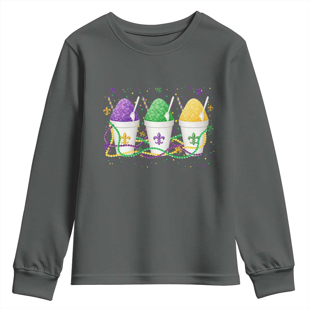Funny Mardi Gras Snowballs Fat Tuesday Carnival Beads Youth Sweatshirt