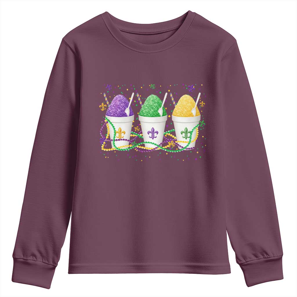 Funny Mardi Gras Snowballs Fat Tuesday Carnival Beads Youth Sweatshirt