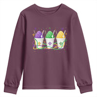 Funny Mardi Gras Snowballs Fat Tuesday Carnival Beads Youth Sweatshirt