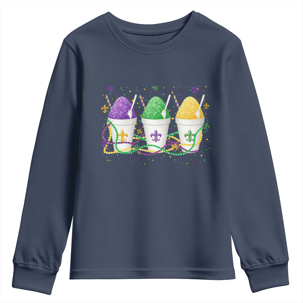 Funny Mardi Gras Snowballs Fat Tuesday Carnival Beads Youth Sweatshirt