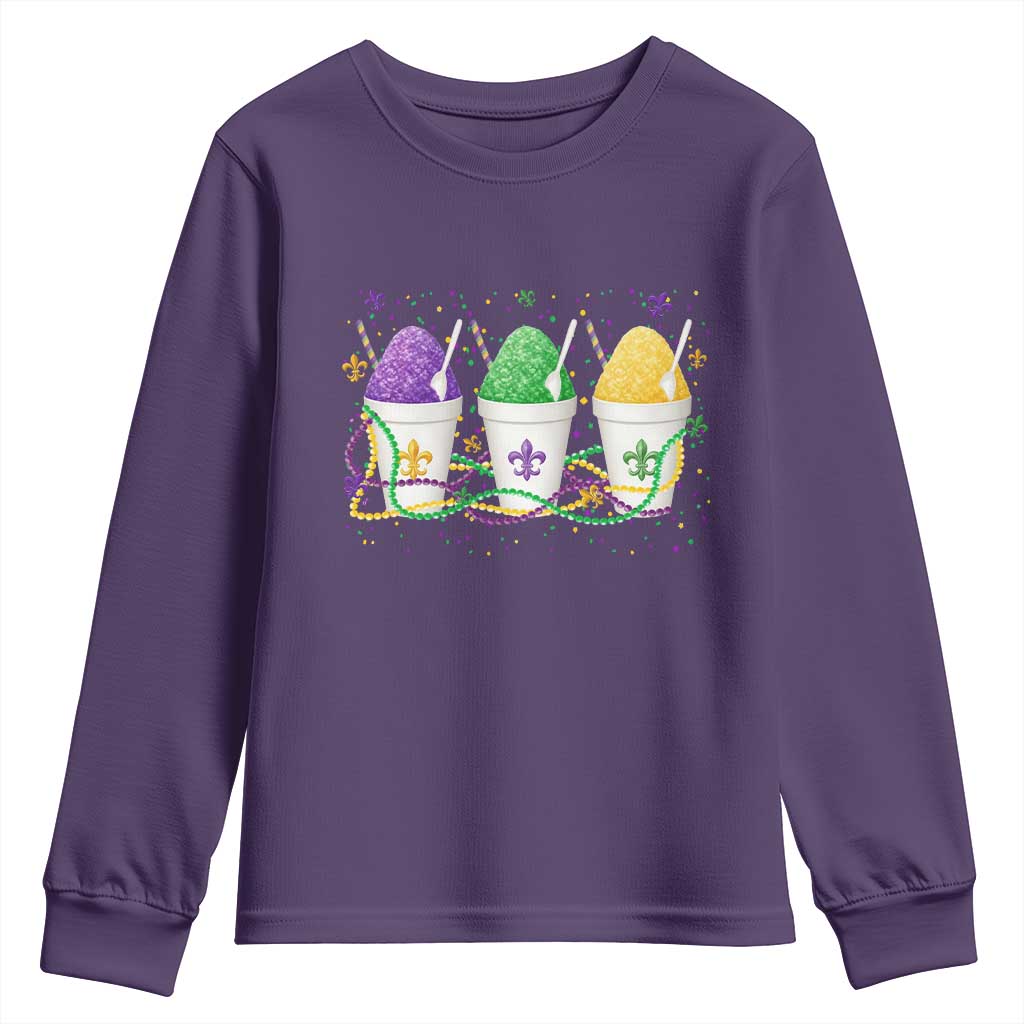 Funny Mardi Gras Snowballs Fat Tuesday Carnival Beads Youth Sweatshirt