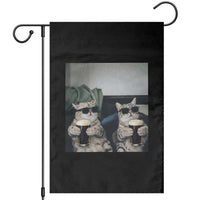 Funny Cat Drinking Irish Stout Beer Garden Flag Black Beer and Cat Lovers