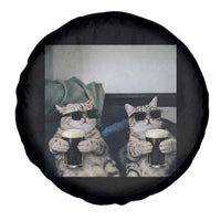 Funny Cat Drinking Irish Stout Beer Spare Tire Cover Black Beer and Cat Lovers