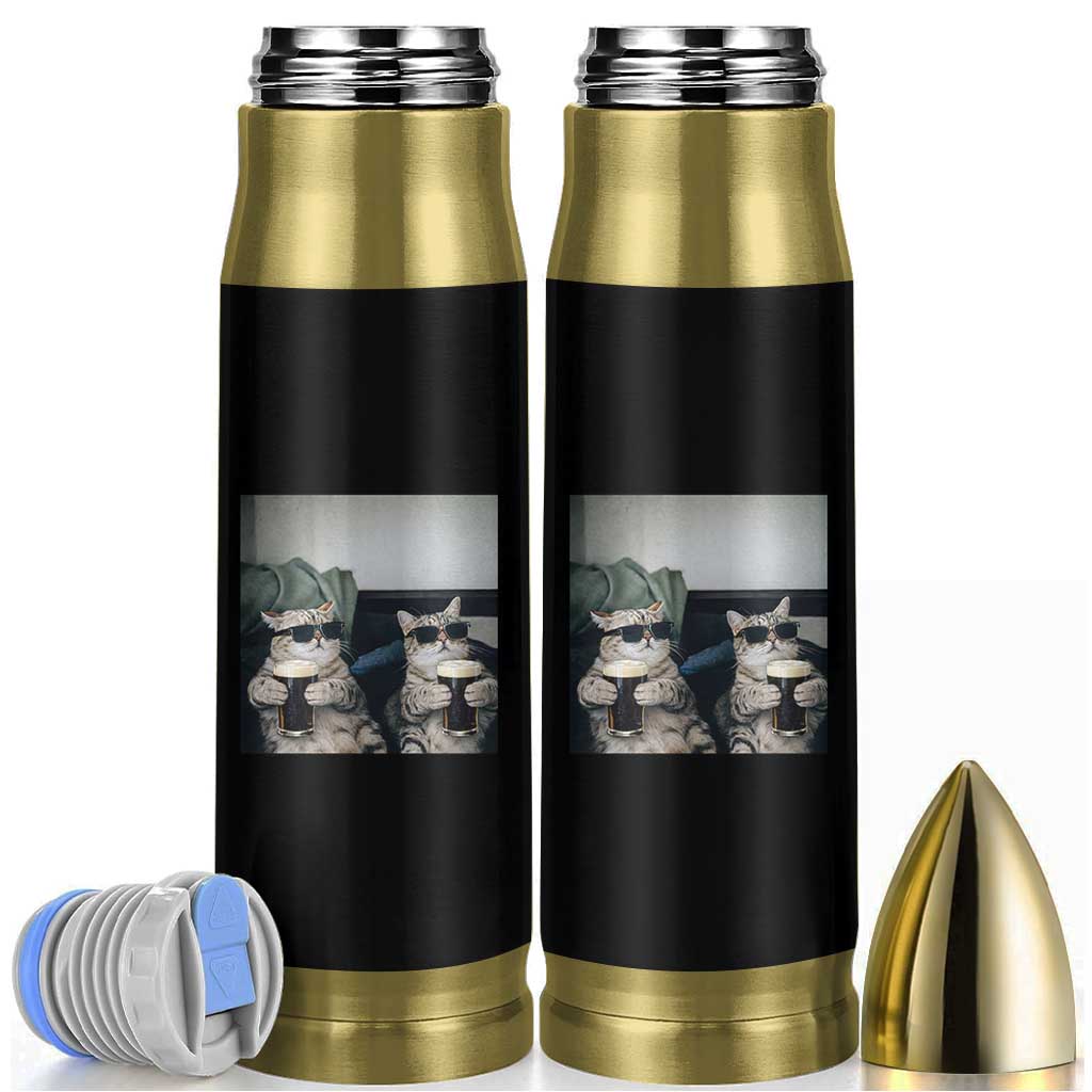 Funny Cat Drinking Irish Stout Beer Bullet Tumbler Black Beer and Cat Lovers