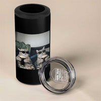 Funny Cat Drinking Irish Stout Beer 4 in 1 Can Cooler Tumbler Black Beer and Cat Lovers