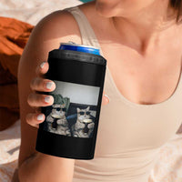 Funny Cat Drinking Irish Stout Beer 4 in 1 Can Cooler Tumbler Black Beer and Cat Lovers