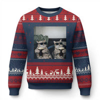 Funny Cat Drinking Irish Stout Beer Ugly Christmas Sweater Black Beer and Cat Lovers