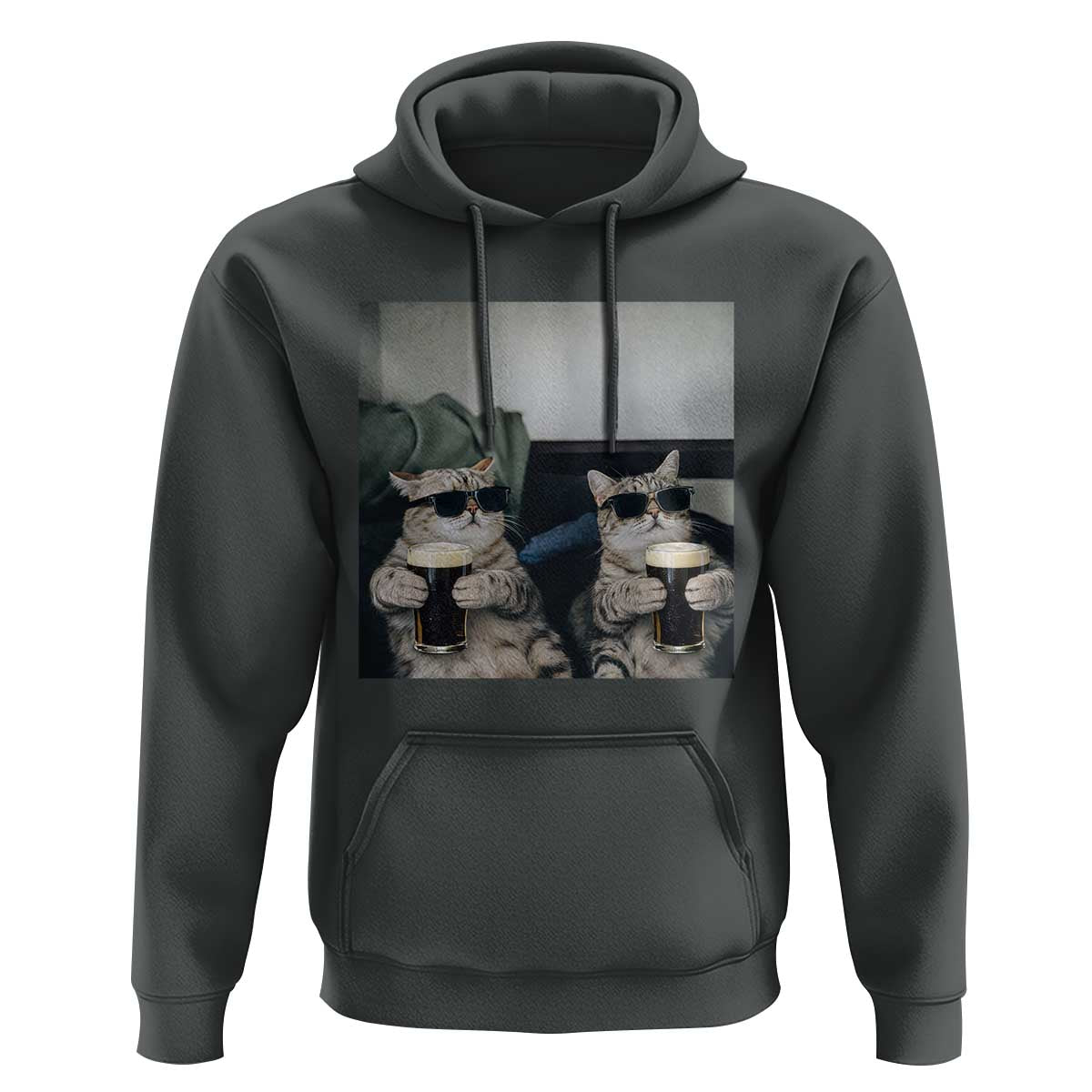 Funny Cat Drinking Irish Stout Beer Hoodie Black Beer and Cat Lovers