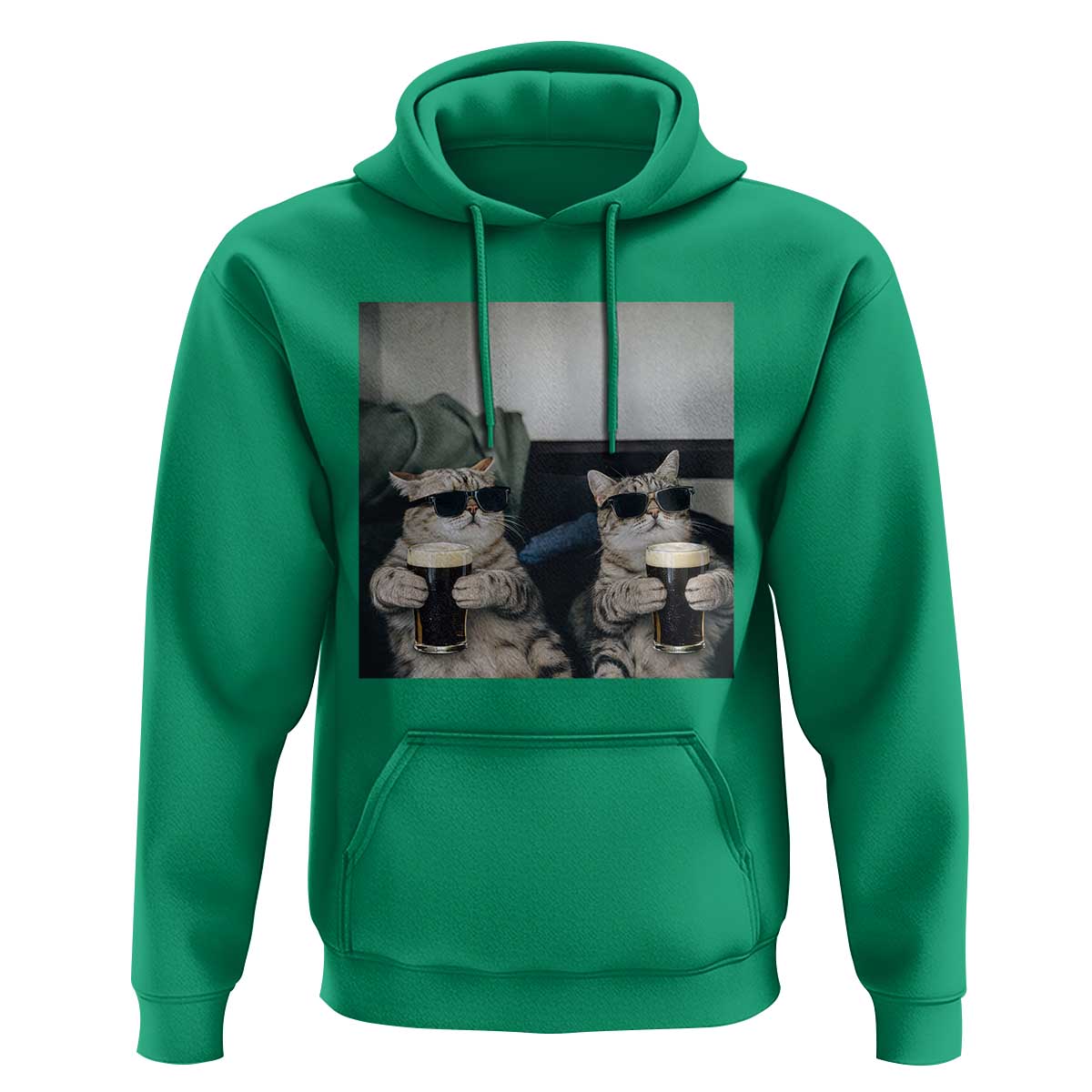 Funny Cat Drinking Irish Stout Beer Hoodie Black Beer and Cat Lovers