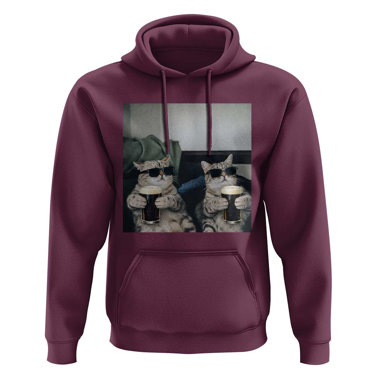 Funny Cat Drinking Irish Stout Beer Hoodie Black Beer and Cat Lovers