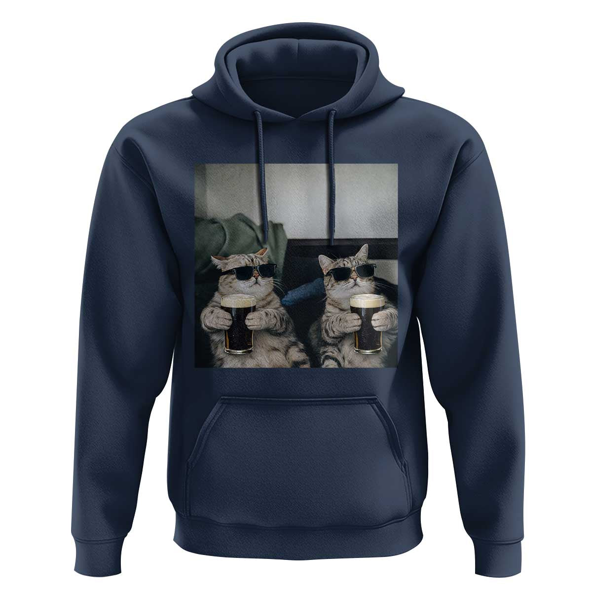 Funny Cat Drinking Irish Stout Beer Hoodie Black Beer and Cat Lovers