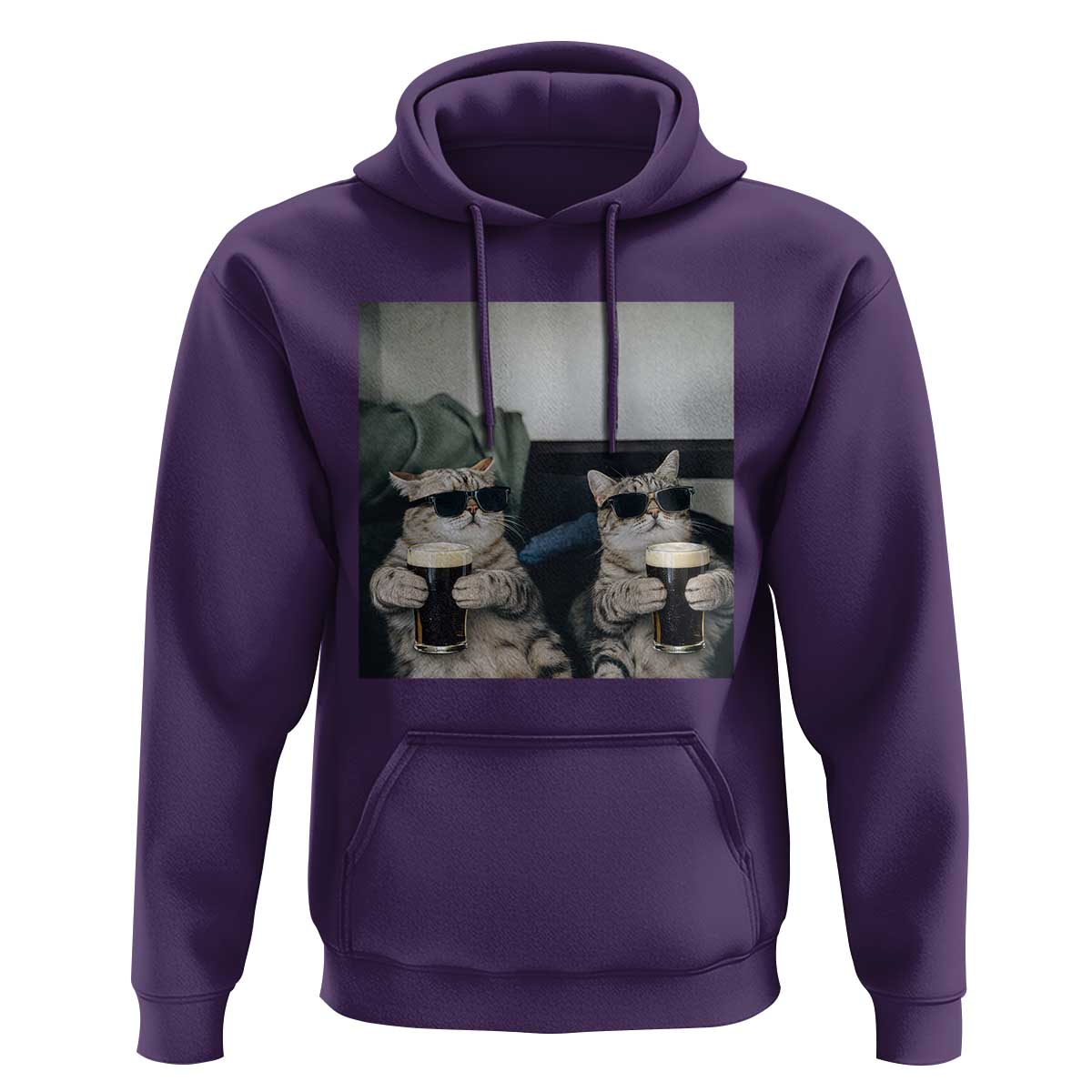 Funny Cat Drinking Irish Stout Beer Hoodie Black Beer and Cat Lovers