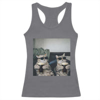 Funny Cat Drinking Irish Stout Beer Racerback Tank Top Black Beer and Cat Lovers