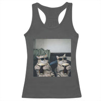 Funny Cat Drinking Irish Stout Beer Racerback Tank Top Black Beer and Cat Lovers