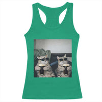 Funny Cat Drinking Irish Stout Beer Racerback Tank Top Black Beer and Cat Lovers