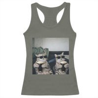 Funny Cat Drinking Irish Stout Beer Racerback Tank Top Black Beer and Cat Lovers
