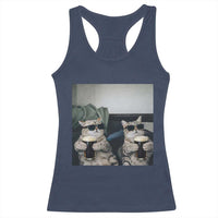 Funny Cat Drinking Irish Stout Beer Racerback Tank Top Black Beer and Cat Lovers