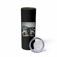 Funny Cat Drinking Irish Stout Beer Skinny Tumbler Black Beer and Cat Lovers